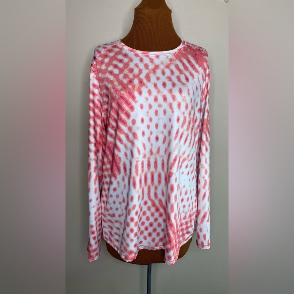 Silver Bait Outdoor Fishing Pink and White Long Sleeve Top Size Large